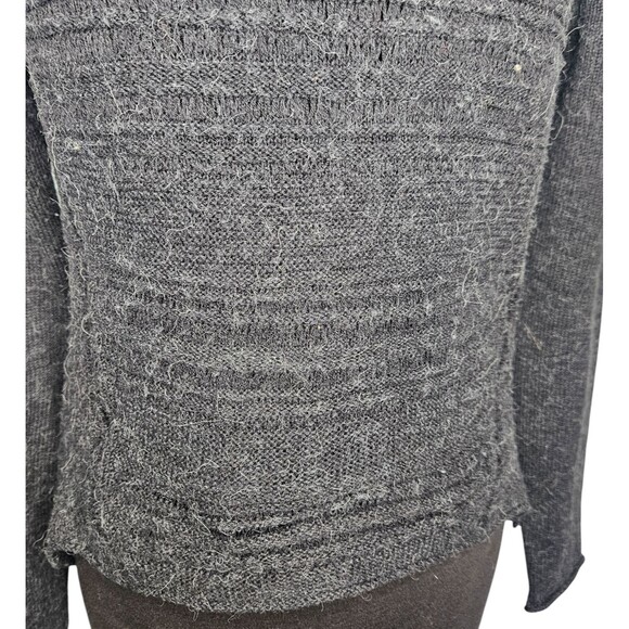 Anthropologie MOTH Small Charcoal Gray Wool Alpaca Blend Hi Low Sweater - Picture 3 of 10